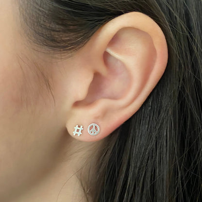 #Peace Earring Set in Sterling Silver - Mazi New York-jewelry