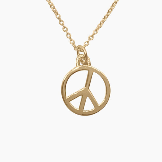 Peace Sign Necklace in 14k Gold - Mazi New York-jewelry