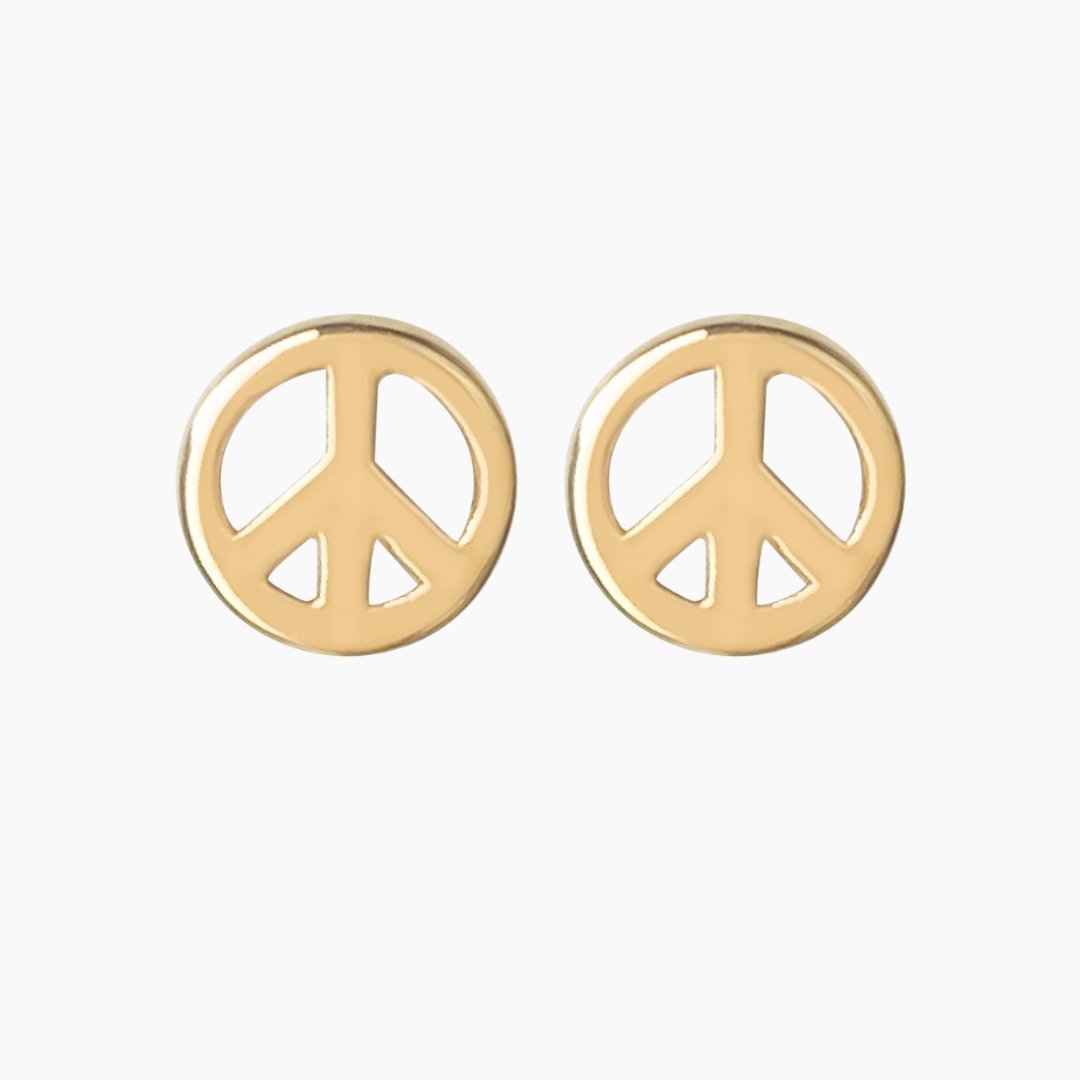 Peace Symbol Earrings in 14k Gold - Mazi New York-jewelry