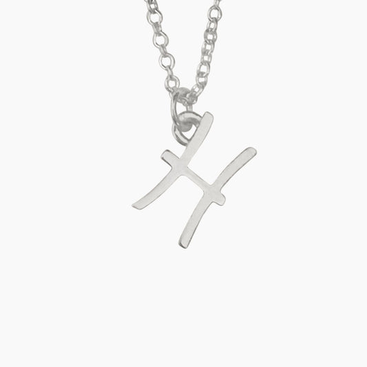 Pisces Sign Zodiac Necklace in Sterling Silver - Mazi New York-jewelry