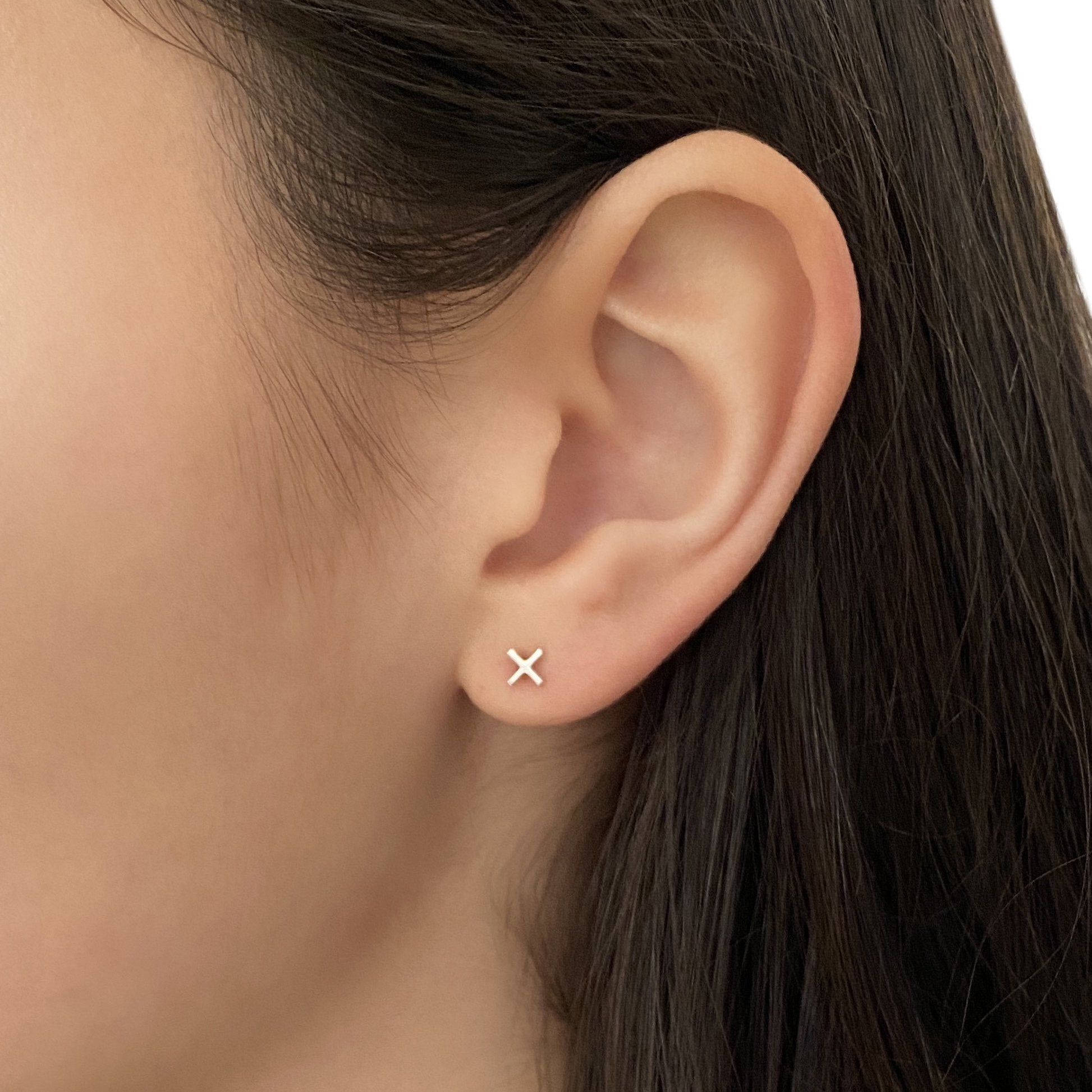 Positive Earring in Sterling Silver (single earring) - Mazi New York-jewelry