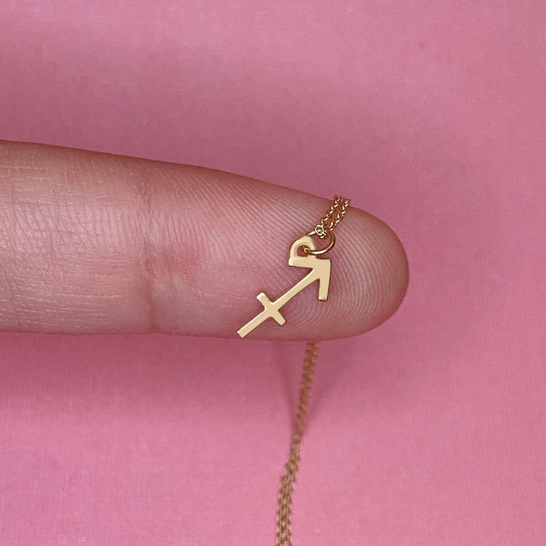 Sagittarius Sign Zodiac Necklace in 14k Gold - Mazi New York-jewelry