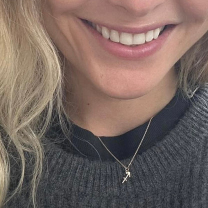 Sagittarius Sign Zodiac Necklace in 14k Gold - Mazi New York-jewelry