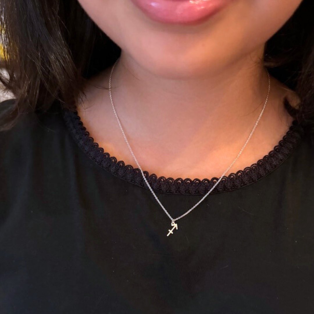 Sagittarius Sign Zodiac Necklace in Sterling Silver - Mazi New York-jewelry
