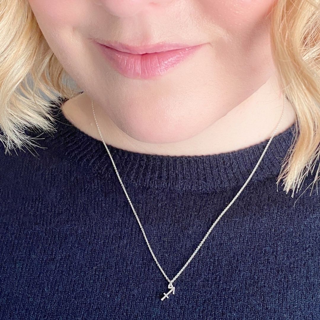 Sagittarius Sign Zodiac Necklace in Sterling Silver - Mazi New York-jewelry