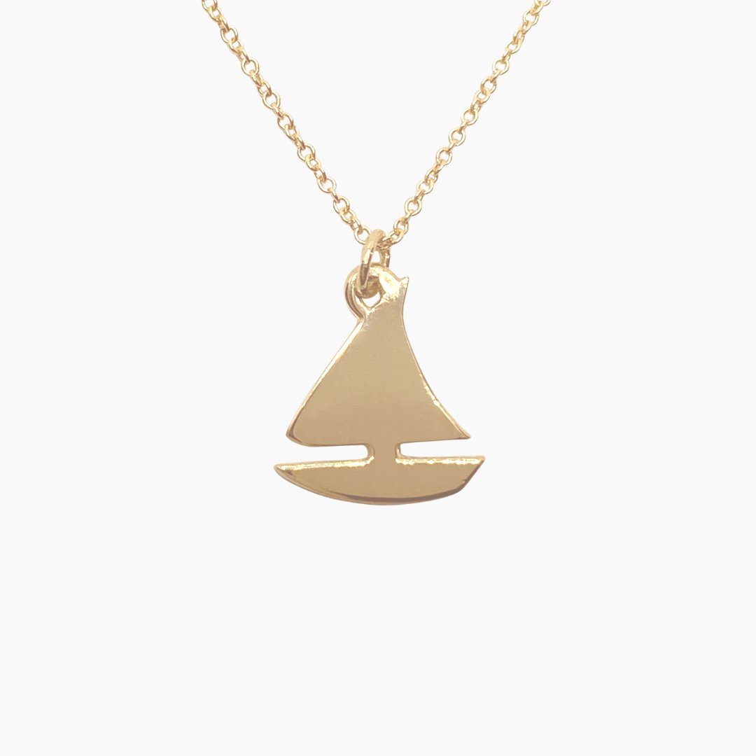 Sailboat Necklace in 14k Gold - Mazi New York-jewelry