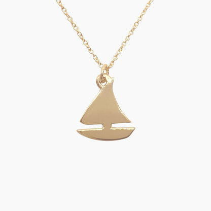 Sailboat Necklace in 14k Gold - Mazi New York-jewelry