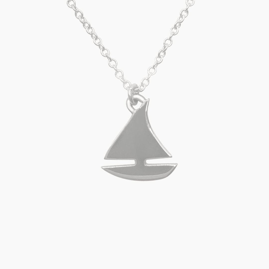 Sailboat Necklace in Sterling Silver - Mazi New York-jewelry