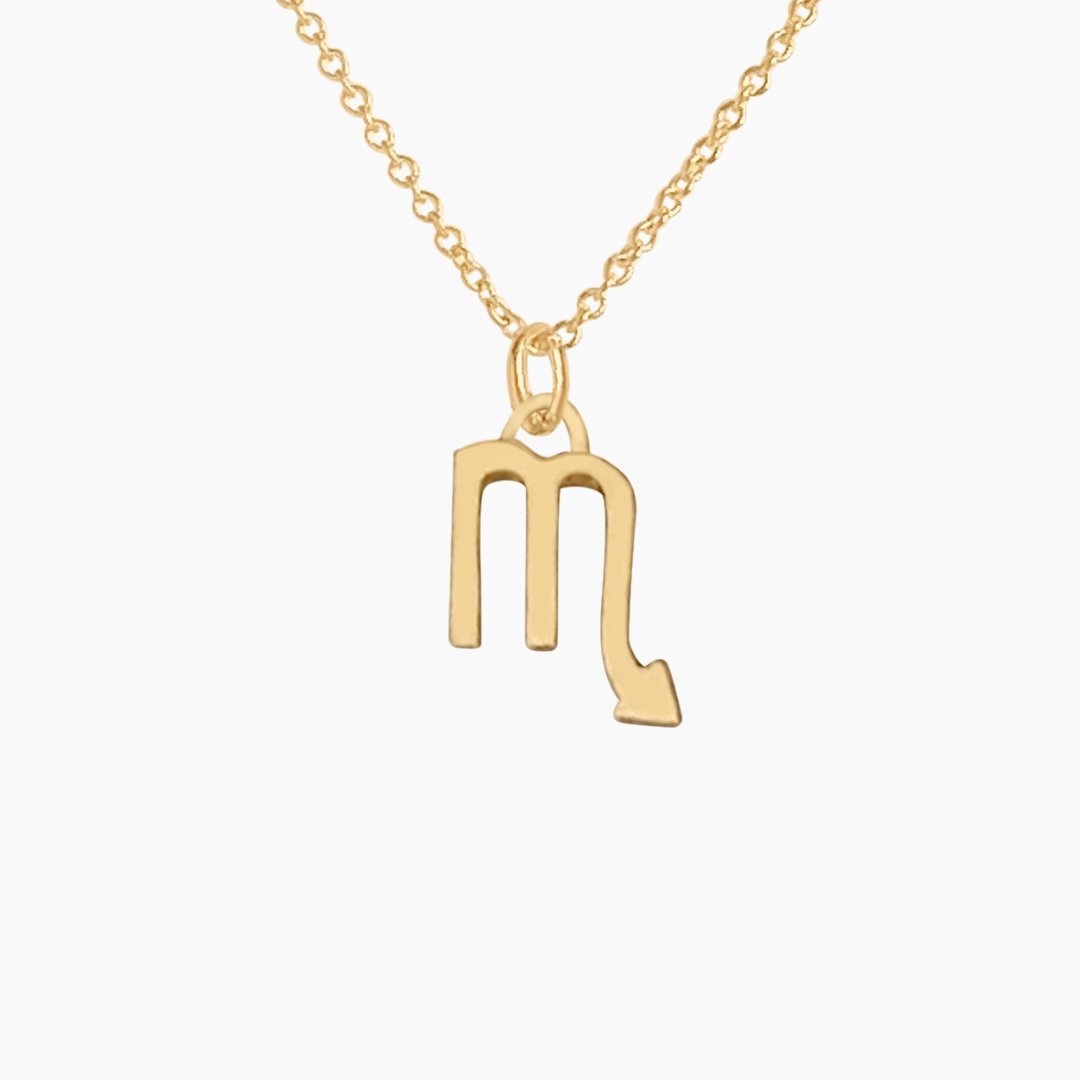 Scorpio Sign Zodiac Necklace in 14k Gold - Mazi New York-jewelry