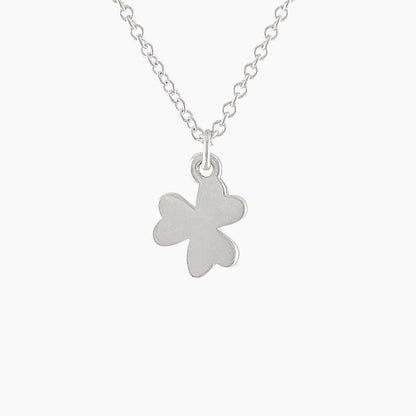 Solid Shamrock Necklace in Sterling Silver - Mazi New York Jewelry