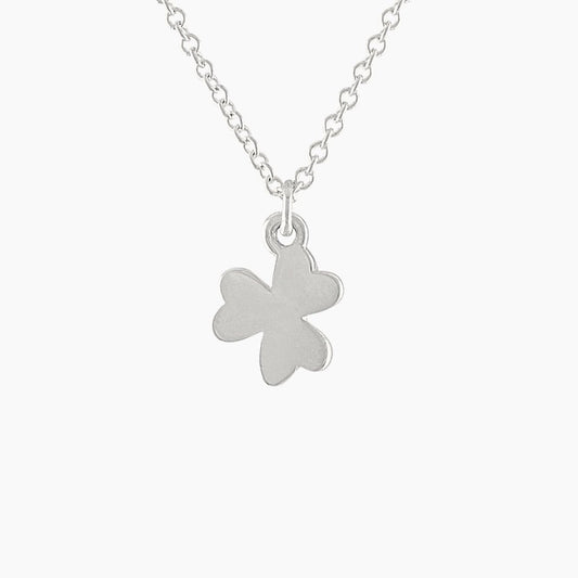 Solid Shamrock Necklace in Sterling Silver - Mazi New York Jewelry