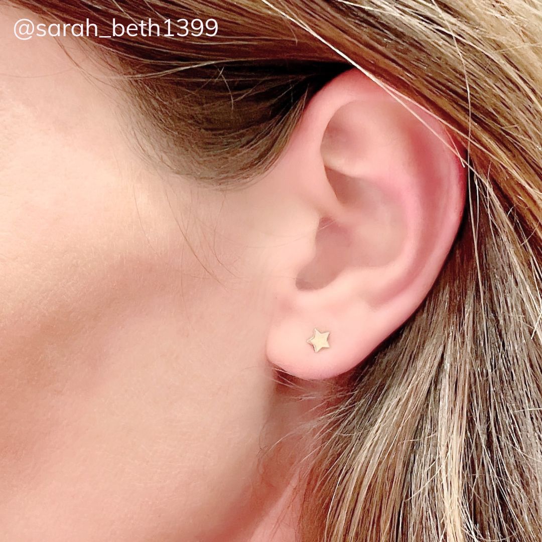 Star Earring in 14k Gold (single earring) - Mazi New York-jewelry
