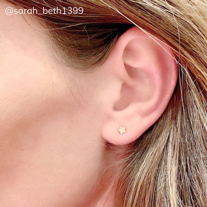 Star Earring in 14k Gold (single earring) - Mazi New York-jewelry