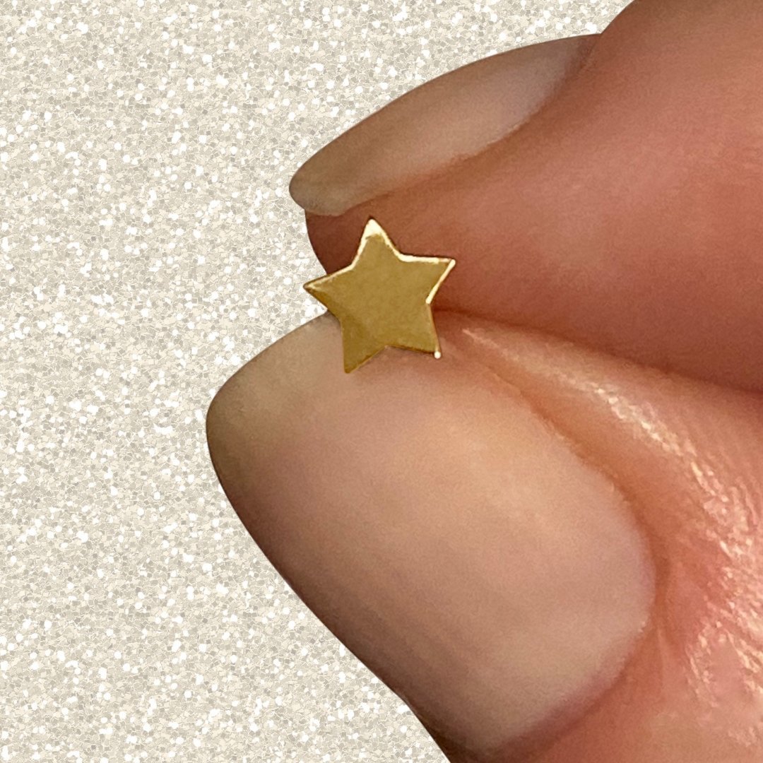 Star Earring in 14k Gold (single earring) - Mazi New York-jewelry