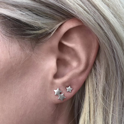 Star Earring in Sterling Silver (single earring) - Mazi New York-jewelry