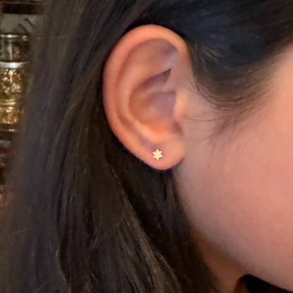 Star of David Earring in 14k Gold - Mazi New York Jewelry