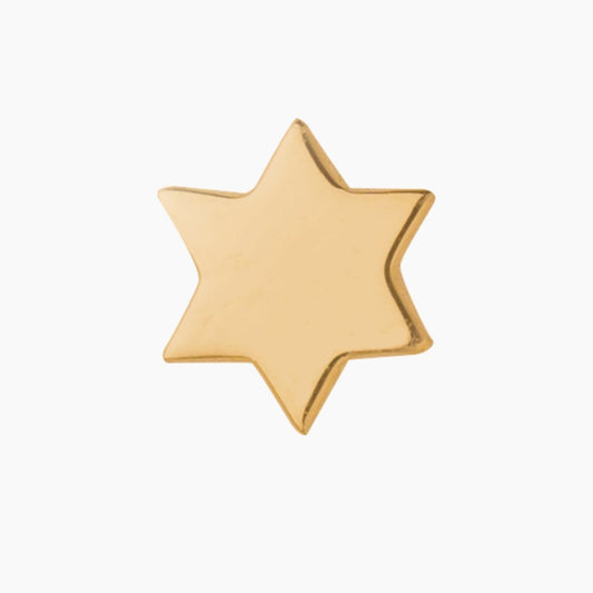 Star of David Earring in 14k Gold (single earring) - Mazi New York-jewelry