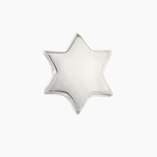 Star of David Earring in Sterling Silver (single earring) - Mazi New York-jewelry