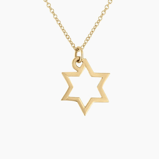 Star of David Necklace in Solid 14k Gold - Mazi New York-jewelry