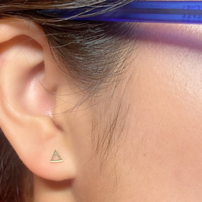Triangle Earring in 14k Gold (single earring) - Mazi New York-jewelry