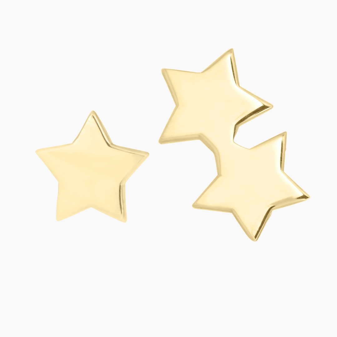 Triple Star Earring Set in 14k Gold - Mazi New York-jewelry