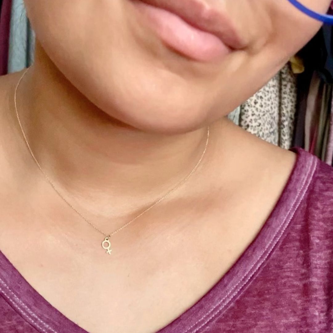 Venus Charm Necklace in Solid 14k Gold - Mazi New York-jewelry