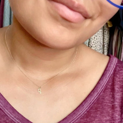 Venus Charm Necklace in Solid 14k Gold - Mazi New York-jewelry