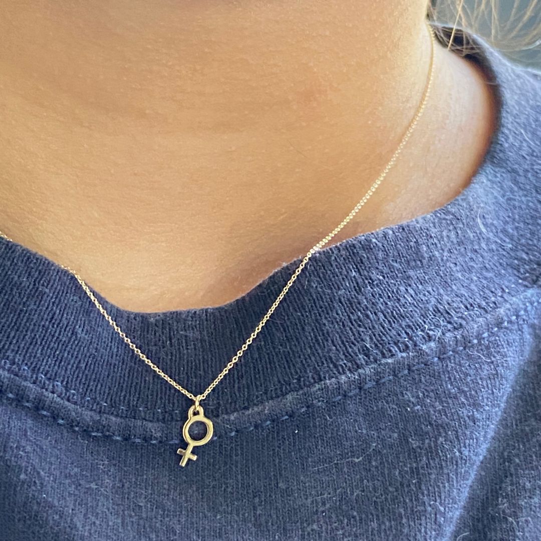Venus Charm Necklace in Solid 14k Gold - Mazi New York-jewelry