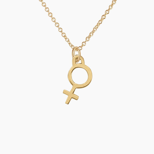 Venus Charm Necklace in Solid 14k Gold - Mazi New York-jewelry