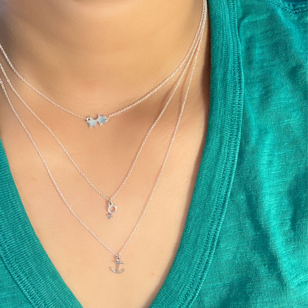 Venus Charm Necklace in Sterling Silver - Mazi New York-jewelry