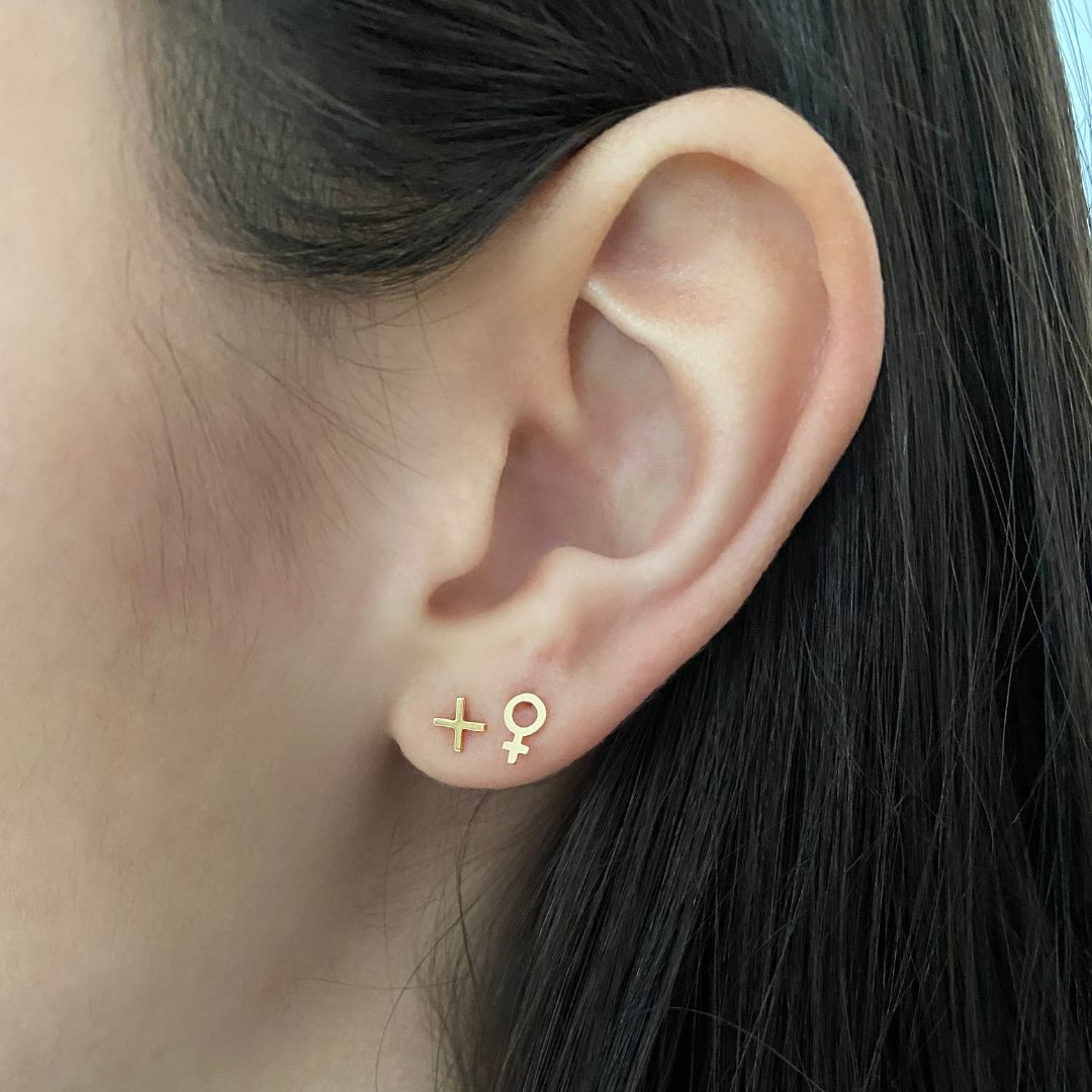 Venus Stud Earrings in 14k Gold - Mazi New York-jewelry