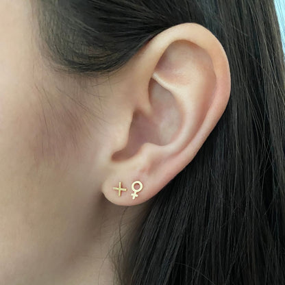 Venus Stud Earrings in 14k Gold - Mazi New York-jewelry