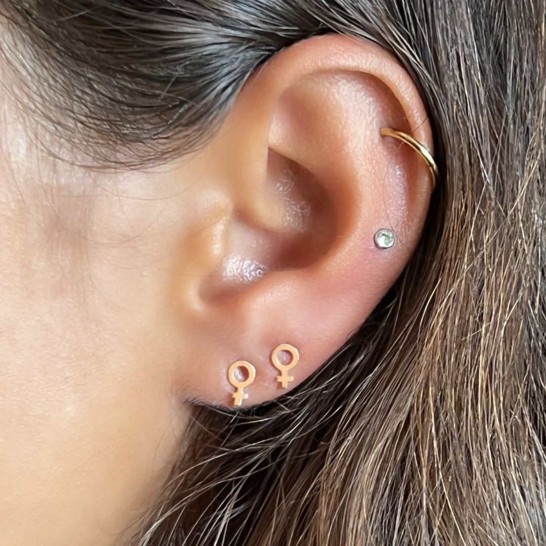 Venus Stud Earrings in 14k Gold - Mazi New York-jewelry