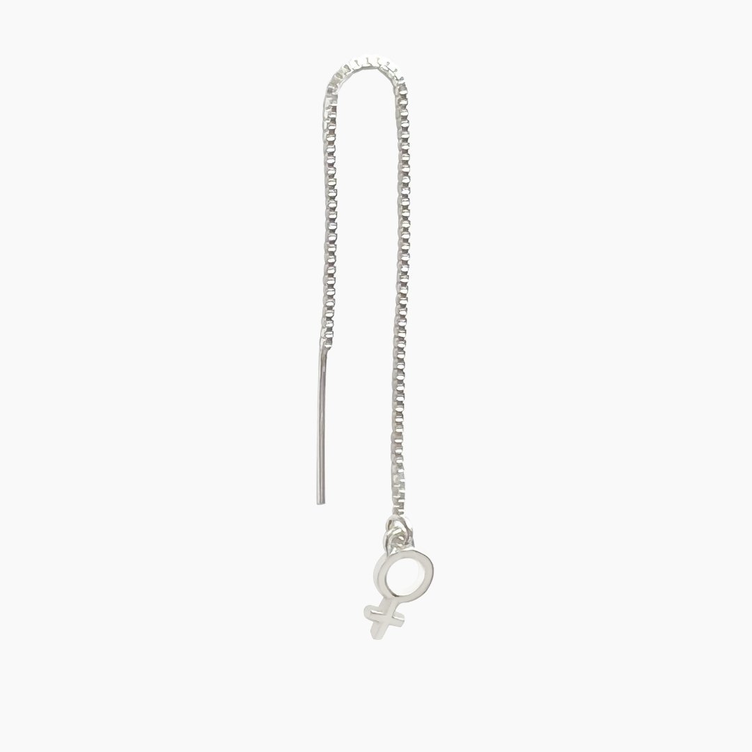 Venus Threader Earring in Sterling Silver (single earring) - Mazi New York-jewelry