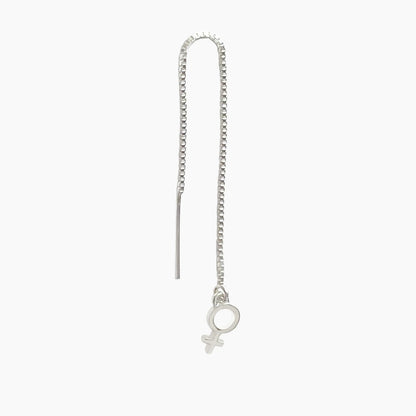 Venus Threader Earring in Sterling Silver (single earring) - Mazi New York-jewelry