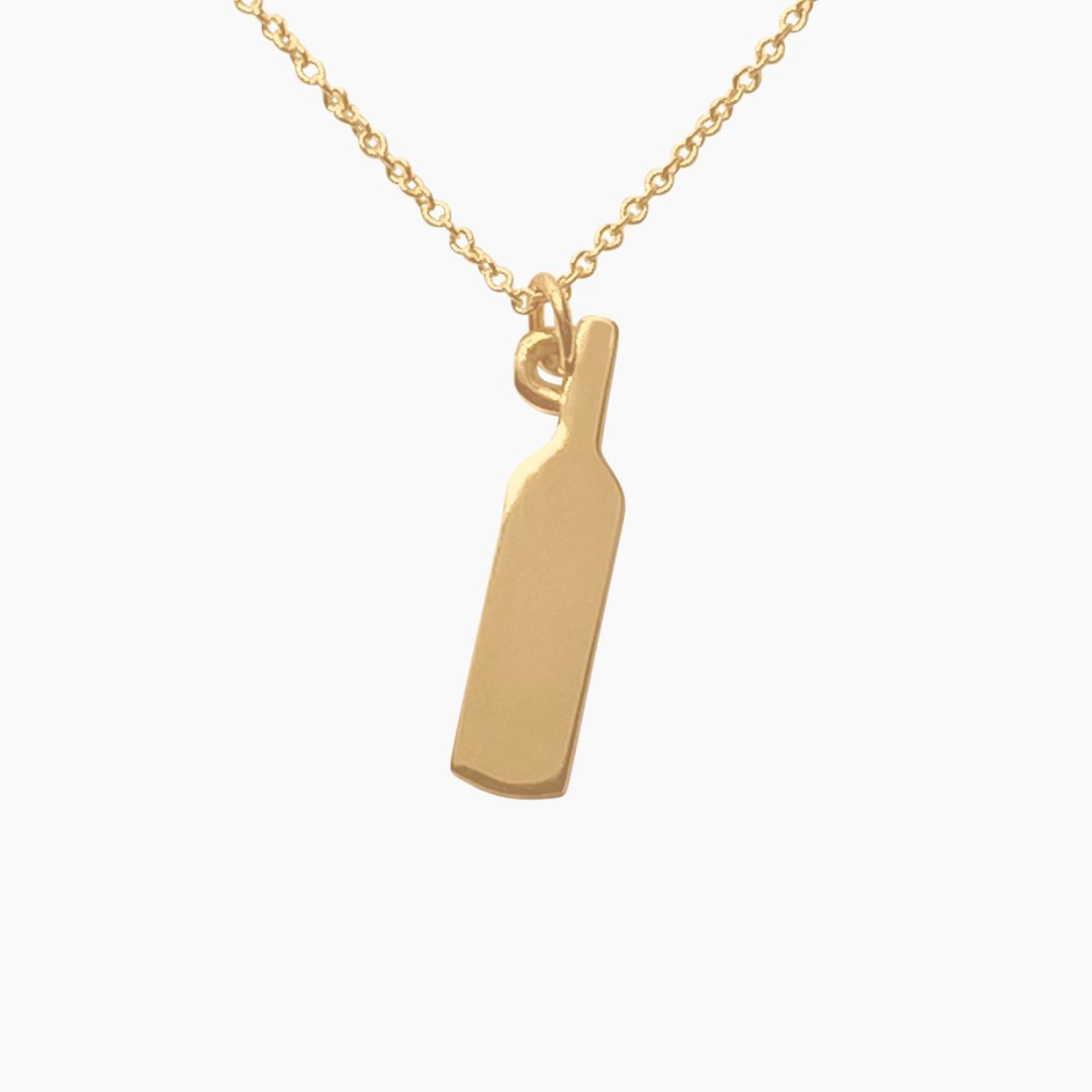 Wine Bottle Necklace in 14k Gold - Mazi New York-jewelry