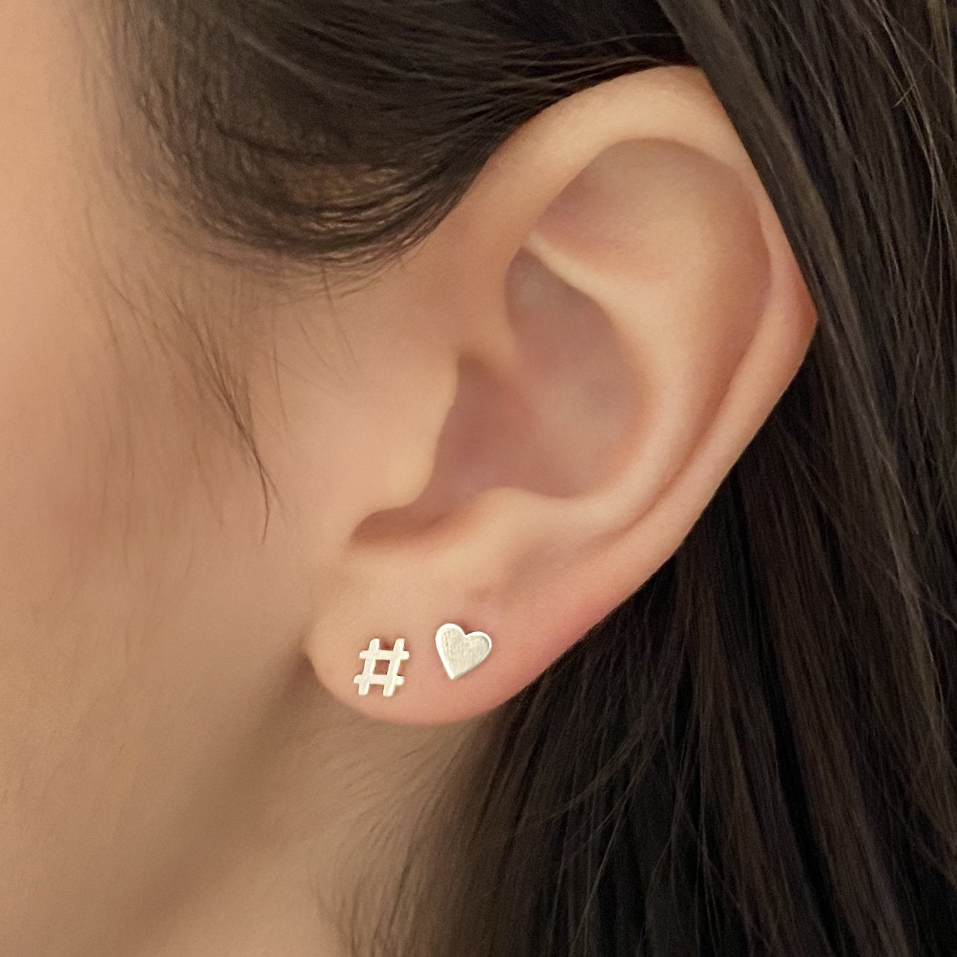 Sterling Silver Hashtag Earrings | mazi + zo jewelry
